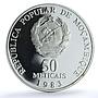 Mozambique 50 meticais FAO KM-106a Food Day Ship Boat proof silver coin 1983