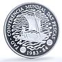 Mozambique 50 meticais FAO KM-106a Food Day Ship Boat proof silver coin 1983