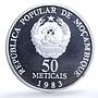 Mozambique 50 meticais FAO KM-106a Food Day Ship Boat proof silver coin 1983