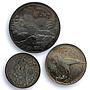 Oman 20 10 5 riyals Ghalib Exile Coinage X#1 X#2 X#3 proof silver coins 1971