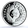 Turkiye 500 lira Year of the Child KM-931 UNICEF Mosque proof silver coin 1979