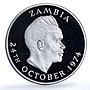 Zambia 1 kwacha Independence KM-17 Anniversary proof CuNi coin 1974