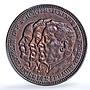 Germany Weimar Ferdinand Zeppelin Eckener Durr SP64 PCGS copper medal 1929