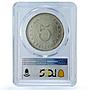 Spain 5 pesetas Casino Army Navy AU58 PCGS silver coin 1921