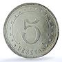 Spain 5 pesetas Casino Army Navy AU58 PCGS silver coin 1921