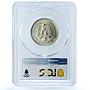 Mexico 50 centavos Republic Coinage Liberty Cap AU58 PCGS silver coin 1925