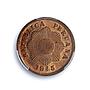Peru 1 centavo Republic Coinage Radiant Star KM-211a MS65 PCGS bronze coin 1945