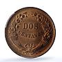 Peru 2 centavos Republic Coinage Radiant Star KM-212 MS64 PCGS bronze coin 1945