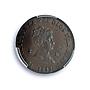 Spain 2 maravedis Queen Isabel Isabella II Segovia MS62 PCGS copper coin 1842