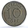 Sweden 10 ore King Gustaf V Coinage KM-795 MS65 PCGS NiBrass coin 1920