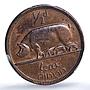 Ireland 1/2 penny phingin Free State Coinage Pig PR64 PCGS bronze coin 1928