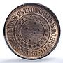 Brazil 40 reis Republic Coinage Coat of Arms KM-491 MS64 PCGS bronze coin 1897
