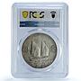 China 1 dollar Republic Coinage Sun Yat Sen Junk AU58 PCGS silver coin 1934