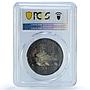 Germany Weimar Kohl Flight Bremen Kienast-935 Plane SP 62 PCGS silver medal 1928