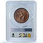 Great Britain 1/2 penny George III Coinage KM-647 MS64 PCGS copper coin 1799