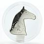 Niue 1 dollar Year of the Horse head shape colored silver coin 2014