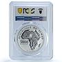 Chad 5000 francs Mao Tse Tung History China Communism PR70 PCGS silver coin 2021