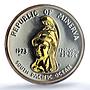 Minerva 35 dollars Fantasy Gilt X#1 Helmeted Woman PR 66 PCGS silver coin 1973