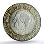 Mexico 20 pesos Republic Longer Stems KM-561 Hidalgo MS65 PCGS bimetal coin 1993