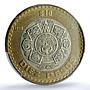 Mexico 10 pesos Republic KM-616 Aztec Sun MS 65 PCGS bimetal coin 1998