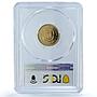 Guinea Equatorial 5000 bipkwele Juan Carlos Gilt X#7 PR68 PCGS CuNi coin 1979-80