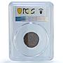 Qatar and Dubai 5 dirhams Ahmad KM-2 Gazelle MS 63 PCGS bronze coin 1966