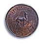 Qatar and Dubai 5 dirhams Ahmad KM-2 Gazelle MS 63 PCGS bronze coin 1966