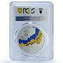 Ukraine 10 hryvnias National Flag Gilt State Symbols MS 70 PCGS silver coin 2025