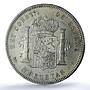 Spain 5 pesetas Alfonso XIII KM-707 Cal-27 Clean UNC PCGS silver coin 1898 SG V