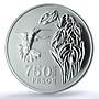 Colombia 750 pesos Hummingbird KM-265 Wildlife Fauna MS 68 PCGS silver coin 1978