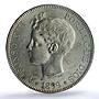 Spain 5 pesetas Alfonso XIII KM-707 Cal-28 MS 62 PCGS silver coin 1899 SG V