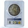 Spain 5 pesetas Alfonso XIII KM-707 Cal-28 AU 58 PCGS silver coin 1899 SG V