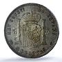 Spain 5 pesetas Alfonso XIII KM-707 Cal-28 AU 58 PCGS silver coin 1899 SG V