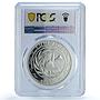 Jordan 10 dinars Hijrah Century KM-44 Islam Mosque PR 67 PCGS silver coin 1980