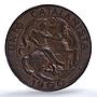Catalonia Spain 10 centimos Catalanist Union Cal-133 AU 58 PCGS copper coin 1900