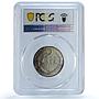 Latvia 2 lati Republic KM-8 Schon-8 Arms AU 58 PCGS silver coin 1925
