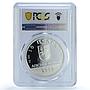 Abkhazia 10 apsar Victory Gilt Schon-1 Soldier Flag PL 68 PCGS silver coin 2008