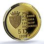 Andorra 5 diners Chamois KM-117 Wildlife Fauna Goat PR 68 PCGS gold coin 1996
