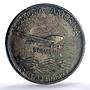 Germany Weimar Bremen Flight PREUSS Kaiser-939 Plane MS62 PCGS silver medal 1928