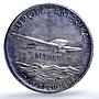 Germany Weimar Bremen Flight PREUSS Kaiser-939 Plane MS62 PCGS silver medal 1928