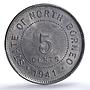 North Borneo British Malaysia 5 cents Company KM-5 MS 62 PCGS CuNi coin 1941