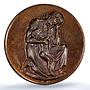 Germany Weimar April Inflation Saxony Woman Child MS 64 PCGS bronze medal 1923