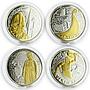 Andorra set of 4 coins The Vikings series gilded silver 2008