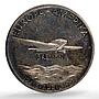 Germany Weimar Bremen Flight PREUSS Kaiser-939 Plane MS62 PCGS silver medal 1928