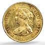 Spain 4 escudos Isabella II Madrid KM-631.1 Cal-108 MS 63 PCGS gold coin 1865