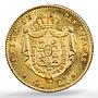 Spain 4 escudos Isabella II Madrid KM-631.1 Cal-108 MS 63 PCGS gold coin 1865
