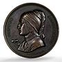 Italy Dante Alighieri WT-1577 Literature Writer AU 58 PCGS bronze medal 1806