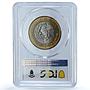 Mexico 20 pesos Republic KM-638 Millennium Paz MS 65 PCGS bimetal coin 2000