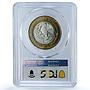 Mexico 20 pesos Republic Longer Stems KM-561 Hidalgo MS63 PCGS bimetal coin 1993