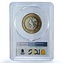 Mexico 10 pesos Republic KM-616 Aztec Sun MS 67 PCGS bimetal coin 2004
